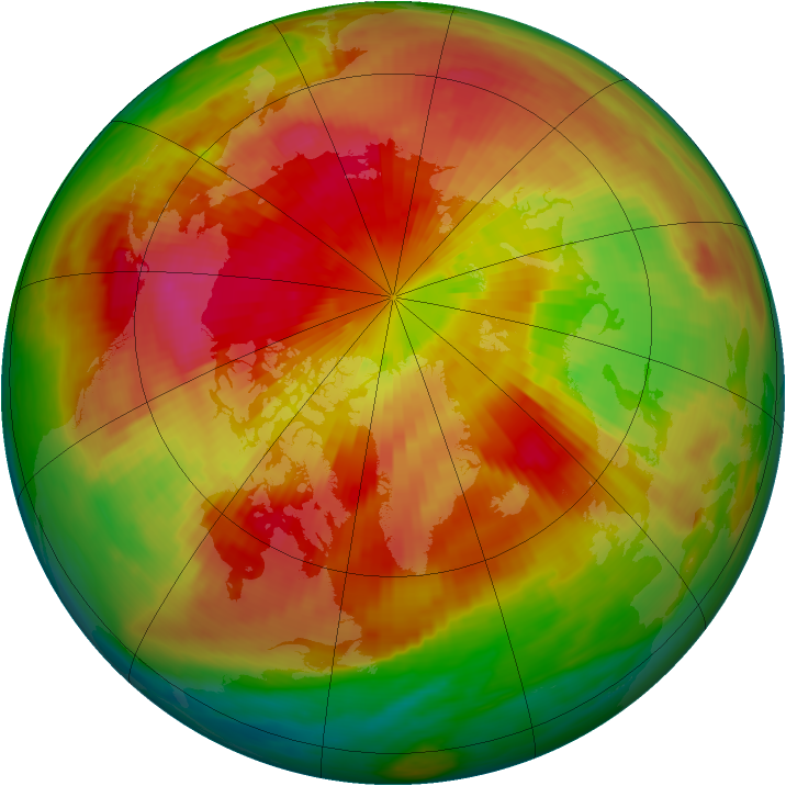 Arctic ozone map for 21 March 1986